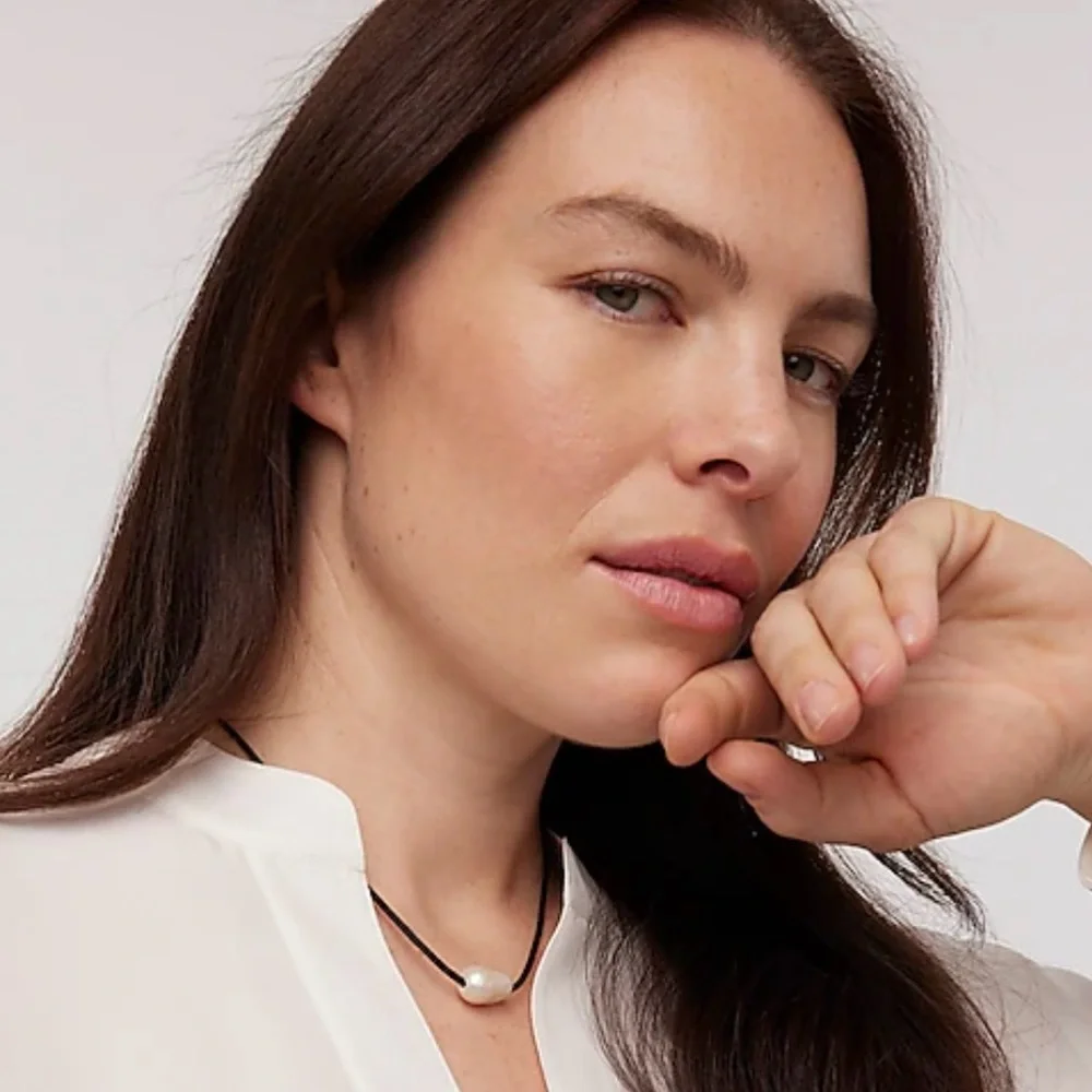 BRAND NEW Madewell Organic Freshwater Pearl Cord Necklace - Picture 2 of 11